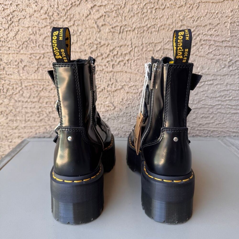 Dr. Martens Jadon Max Hardware HDW Platform Boots Womens 8 Straps Buckles Black - Picture 4 of 16